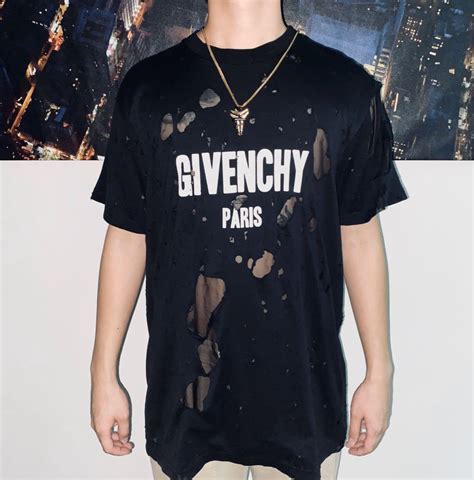 destroyed givenchy t shirt|Givenchy Distressed Layered T.